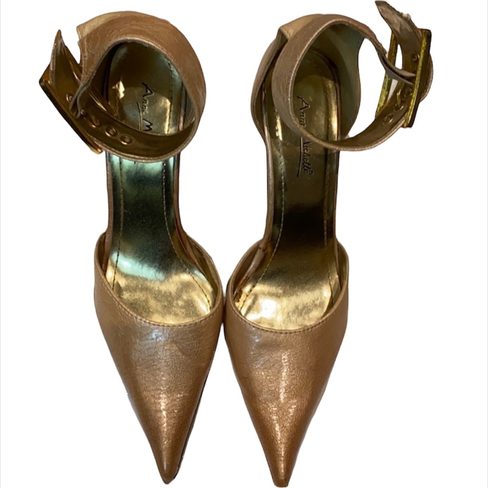 Anne Michelle ankle strap pointy toe high heels